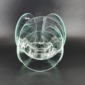 Vintage Beveled Glass Disks Votive Candle Holder